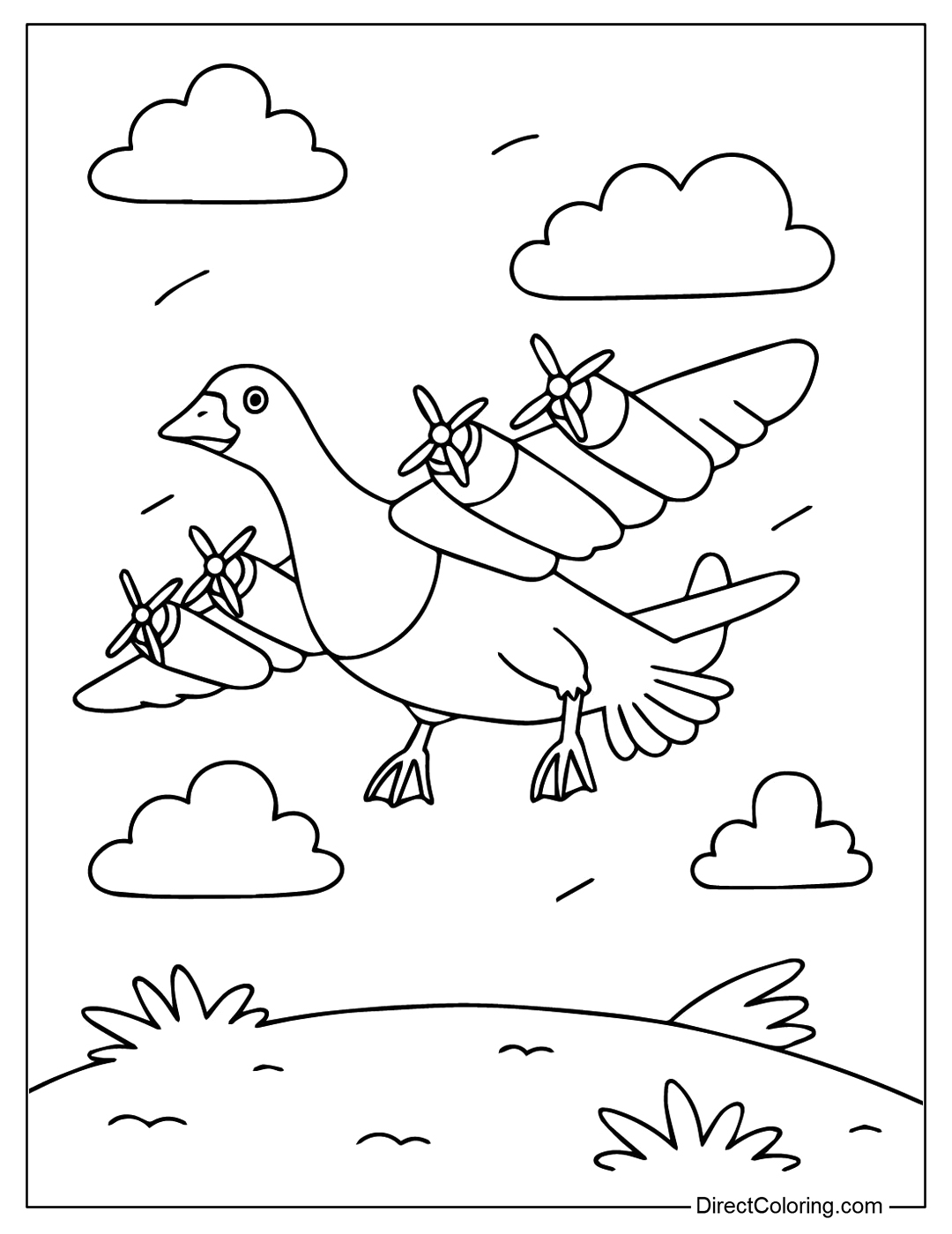 Italian Brainrot Bombombini Gusini Coloring Page